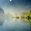 foggy lake